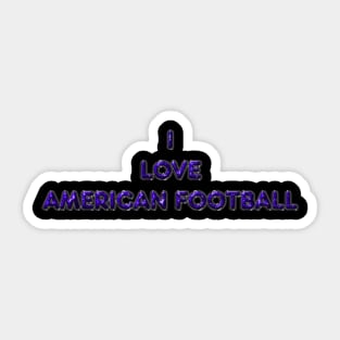 I Love American Football - Purple Sticker